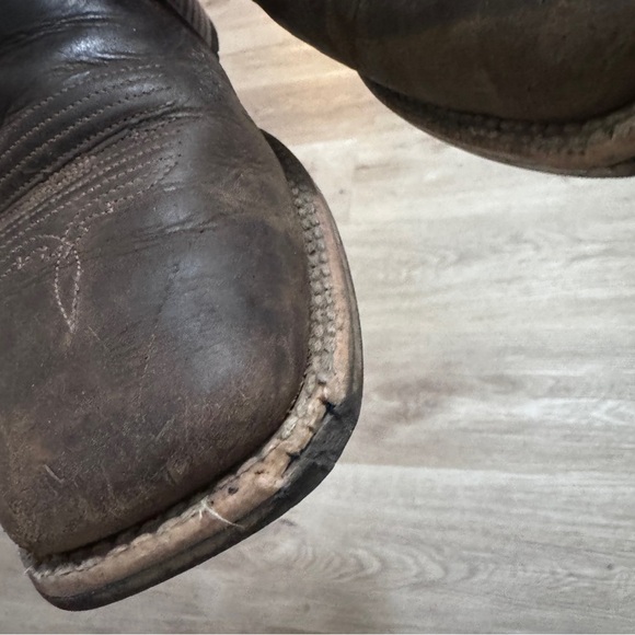 Ariat Pink Brown Cowboy Cowgirl Boots 8.5B Women’s Western Country - Picture 9 of 11